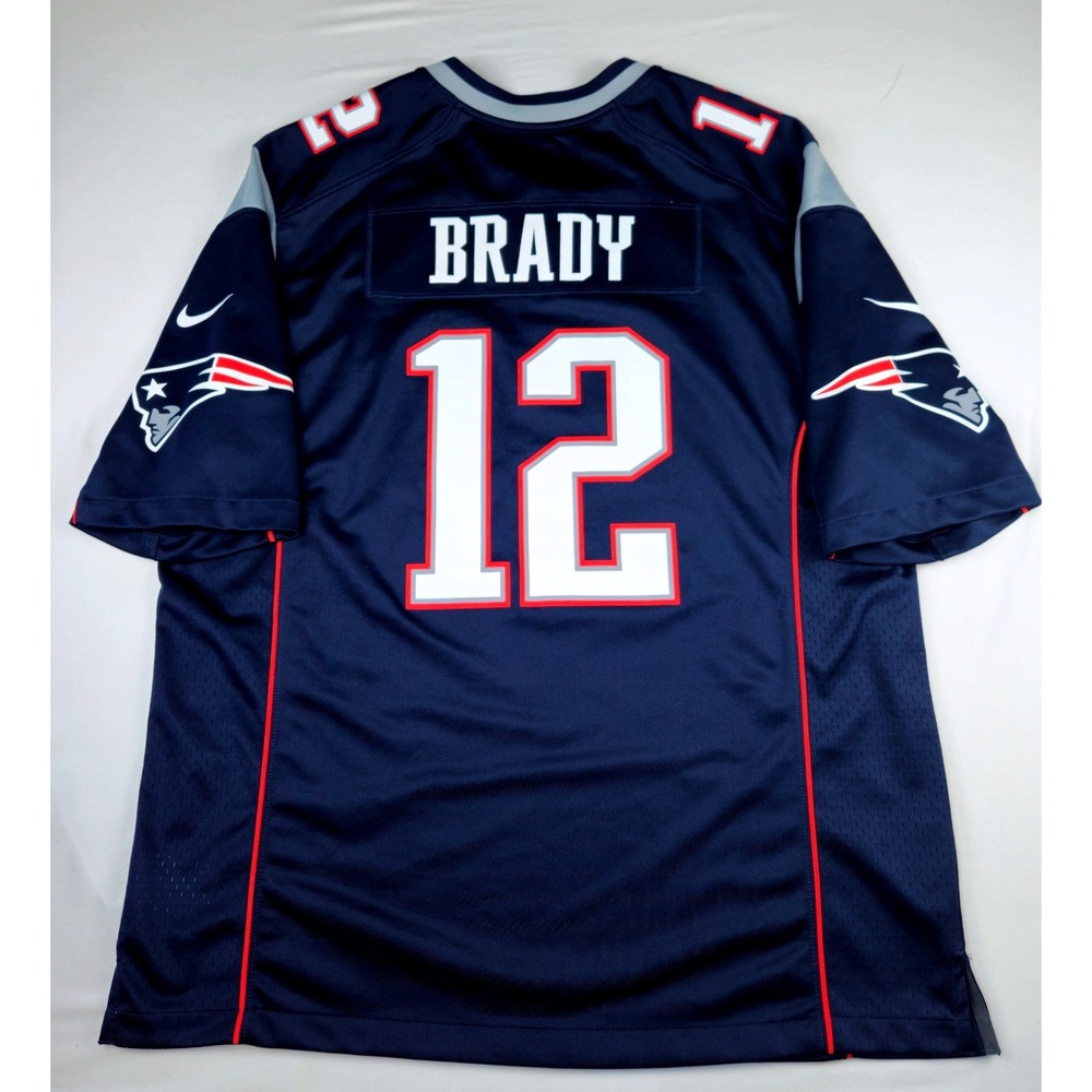 Nike New England Patriots Tom Brady 12 On Field Jersey Mens XL Navy Blue NFL - Picture 10 of 11